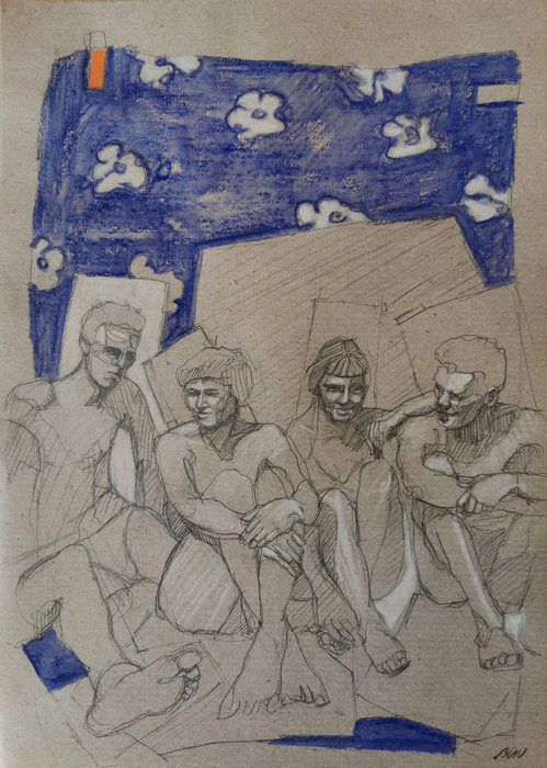 Les Amis - dessin - 21x30